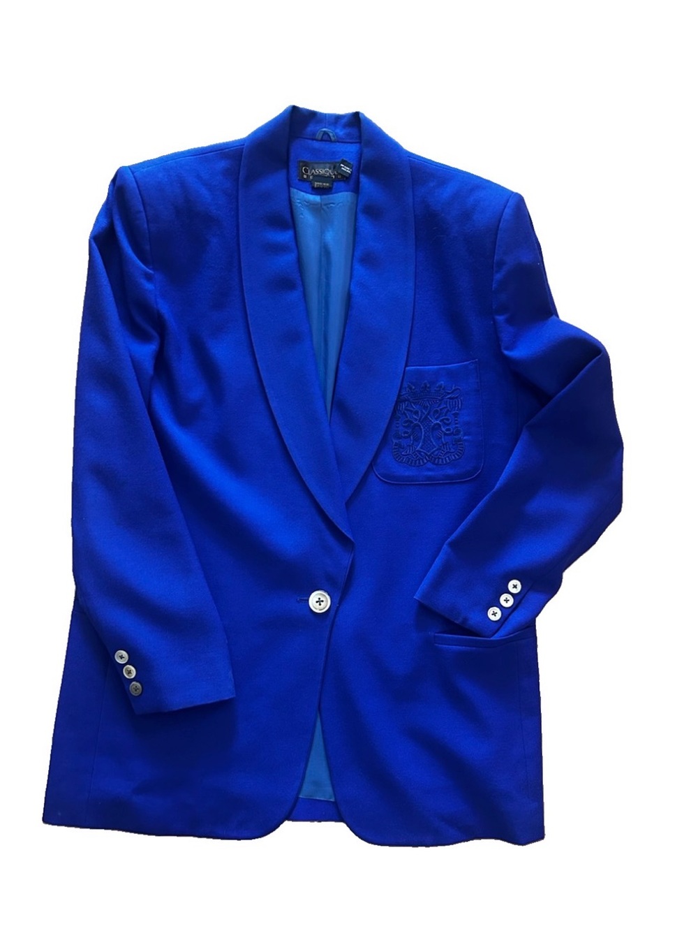 Classiques Entier Royal Blue Crest Blazer | Vintage Made in Japan | M